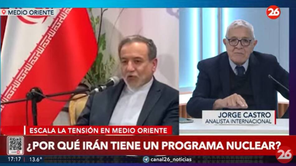 Jorge Castro sobre el plan nuclear de Irán. Foto: Captura de video