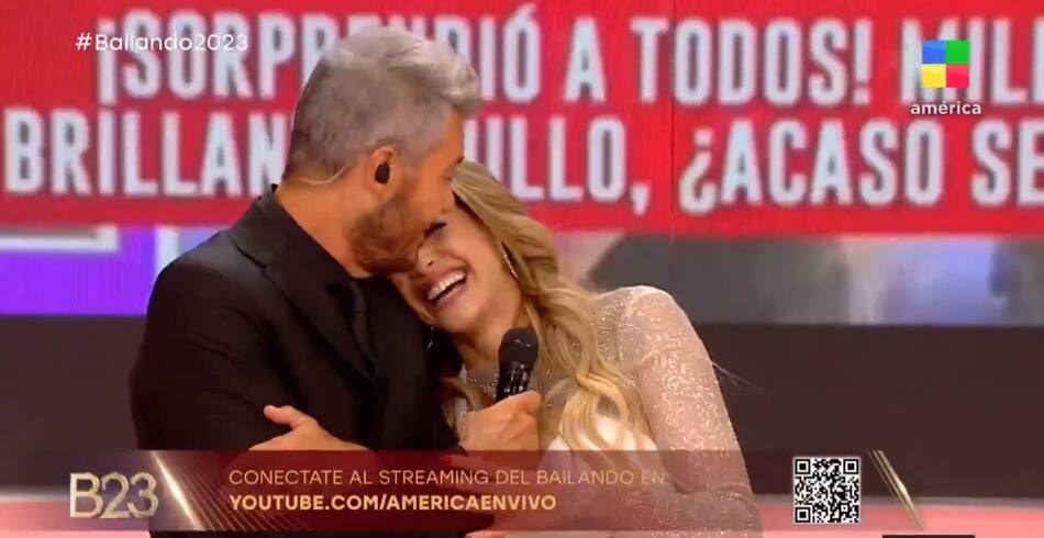Milett Figueroa y Marcelo Tinelli. Foto: Captura de video.