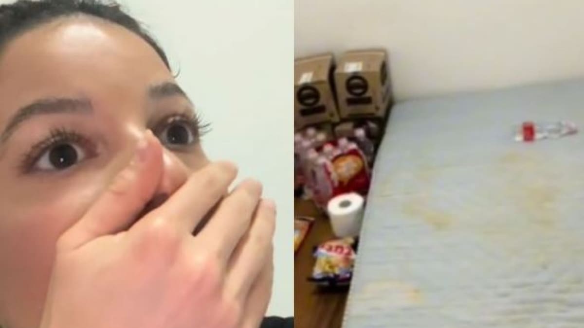 Una joven mostró el momento en que suena la alarme en Israel. Foto captura: TikTok/@yaelove_