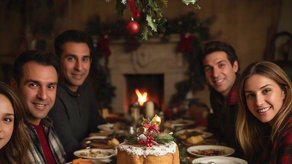 Cena de Navidad en Argentina. Foto: Meta AI.