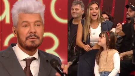 Insólito ida y vuelta entra Marcelo Tinelli y la hija de Floppy Tesouro. Fotos: Captura de video.