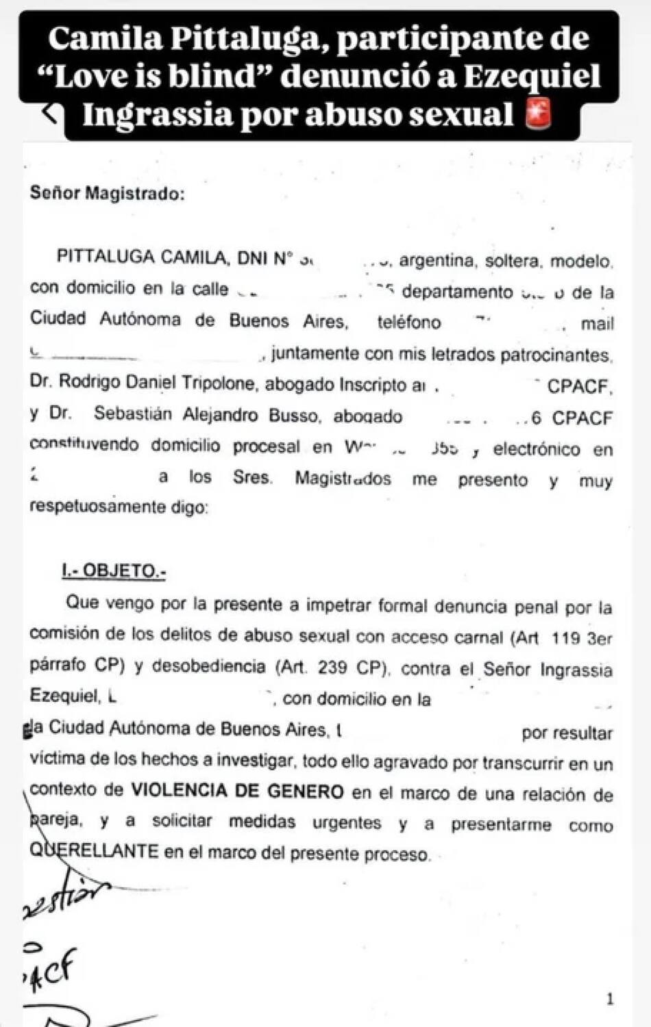 La historia de Estefi Berardi tras la denuncia de Camila Pittaluga a Ezequiel Ingrassia por abuso sexual.