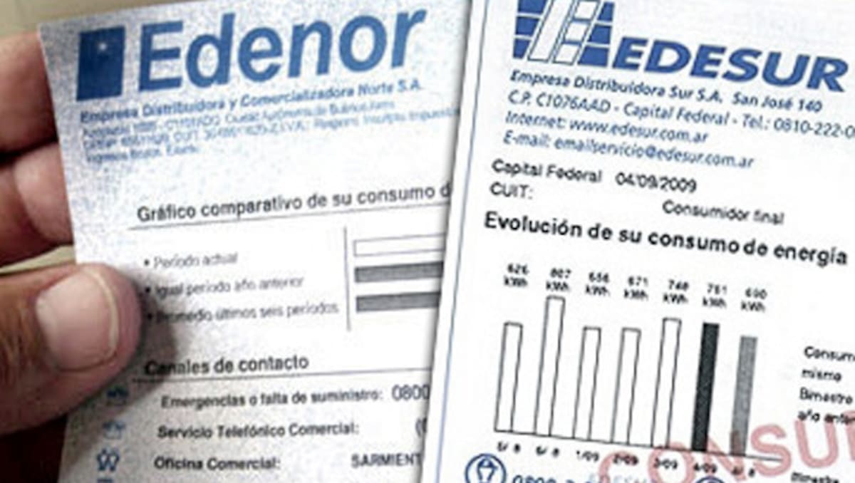 Facturas de Edenor y Edesur
