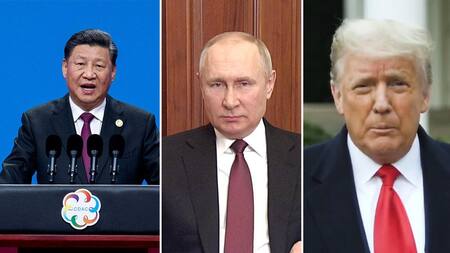 Xi Jinpin, Vladimir Putin y Donald Trump, NA