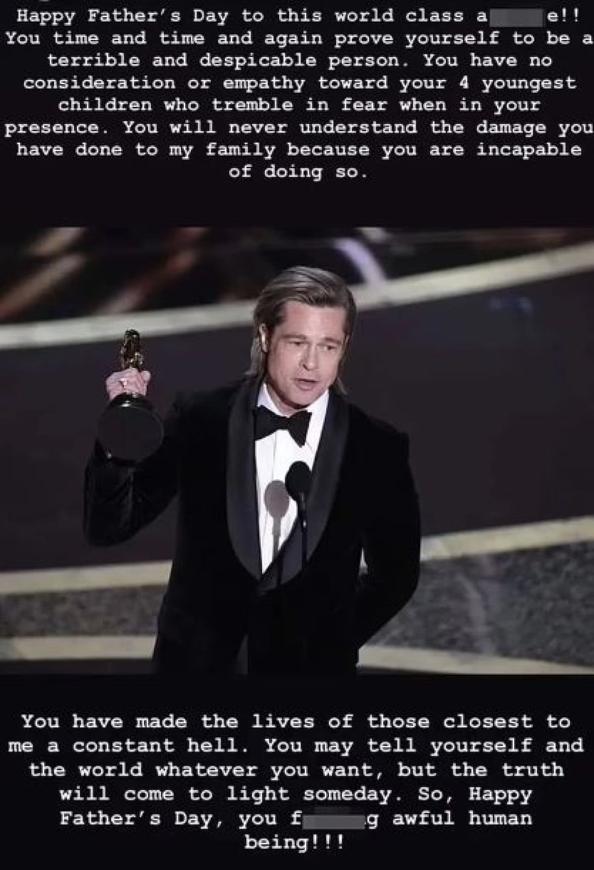 Las palabras del hijo de Brad Pitt. Foto: @Pax Jolie-Pitt