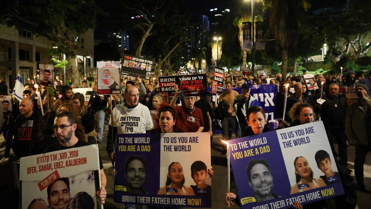 Protestas por la muerte de tres rehenes israelíes asesinado por su Ejército. Foto: Reuters