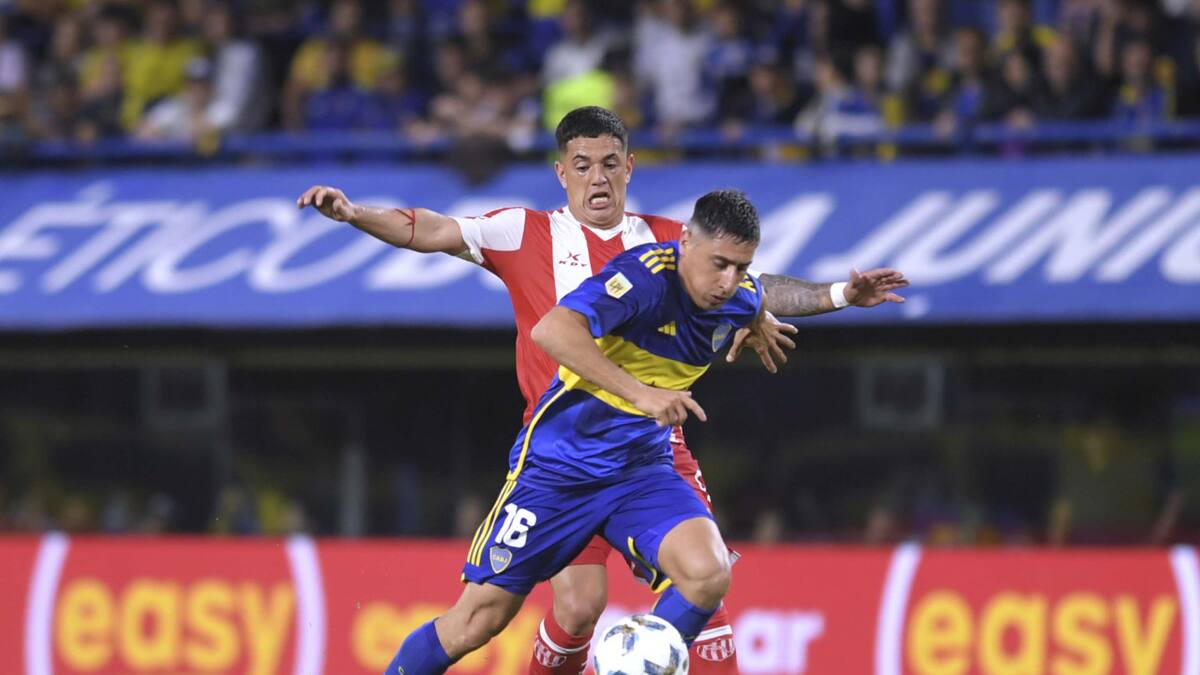 Miguel Merentiel; Boca vs Unión. Foto: Télam.
