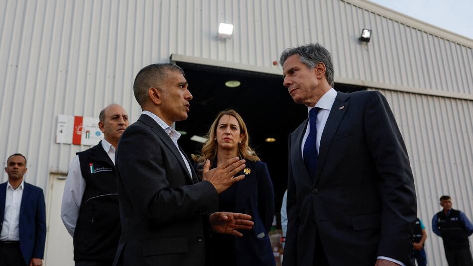 Visita de Antony Blinken a Jordania. Foto: Reuters.