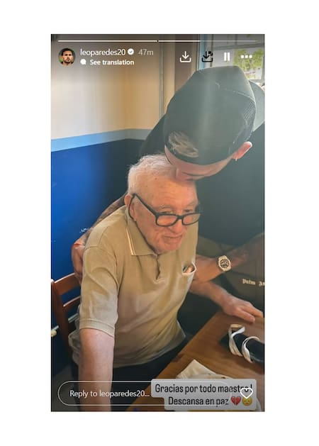 El posteo de Leandro Paredes tras conocerse la muerte de Ramón Maddoni.