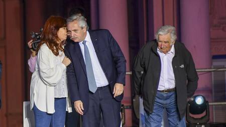 Cristina Fernández, Alberto Fernández, José Pepe Mujica, NA