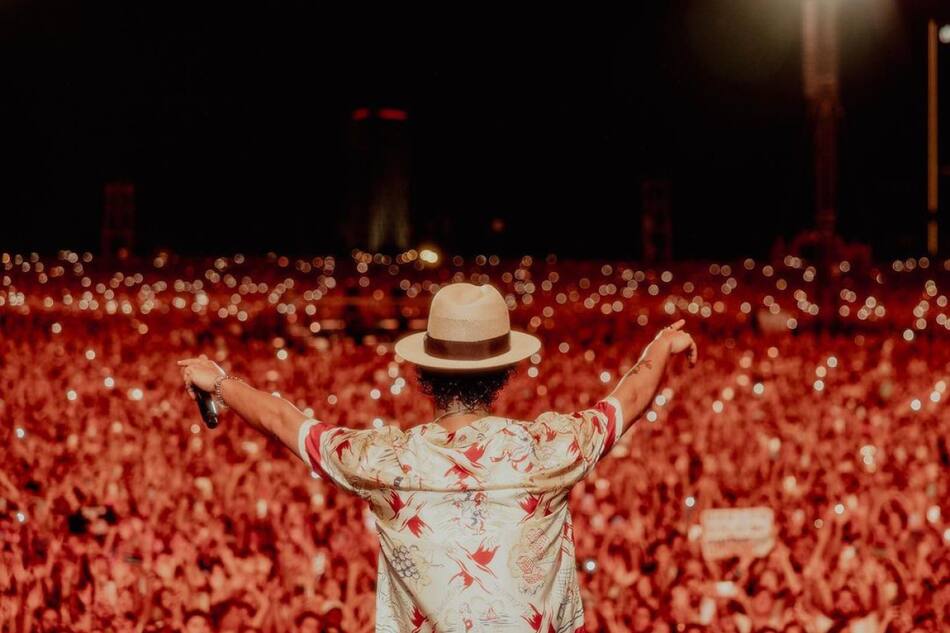 Bruno Mars en Israel. Foto: Instagram.