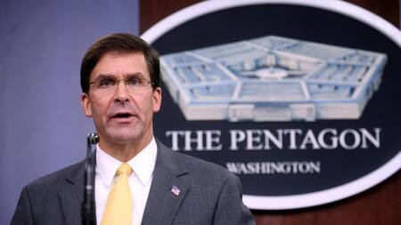 El entonces secretario de Defensa de EE.UU, Mark Esper. Fuente: Reuters.