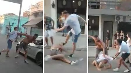 Violenta pelea en San Pedro. Foto: captura de pantalla.