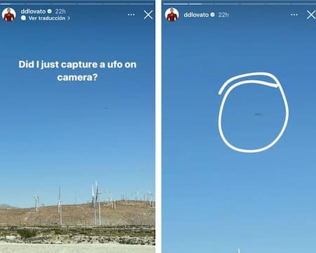 Demi Lovato mostró las fotos que le sacó a un supuesto OVNI
