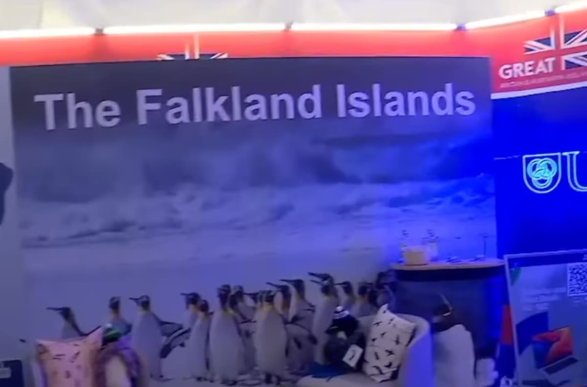Stand de las islas Malvinas en la Expo Prado