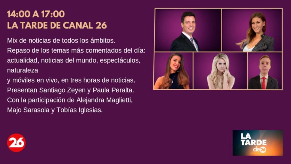 Nueva programación de Canal 26 2022 - La Tarde de Canal 26