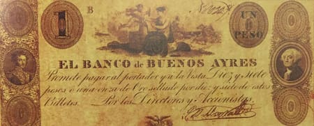 Billetes con figuras de Bolívar y de Washington.