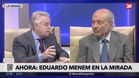 Eduardo Menem en La Mirada. Foto: Captura de video.