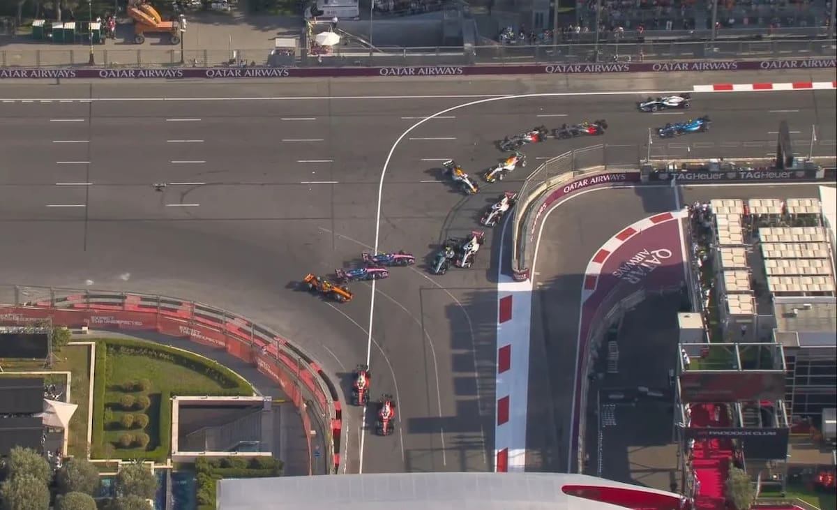 Accidente de Franco Colapinto y Pierre Gasly en el Gran Premio de Azerbaiyán.