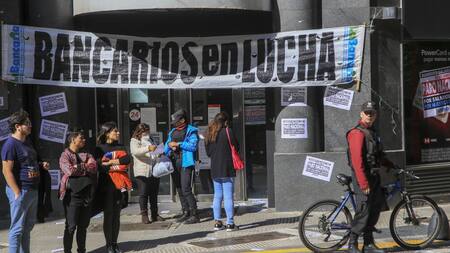 Paro de bancos. Foto: NA.