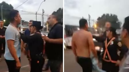 José Luis Chilavert a los insultos con un chofer de colectivo