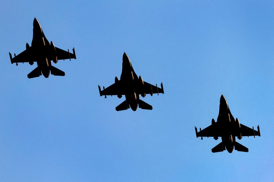 Los aviones caza F-16. Foto: Reuters.