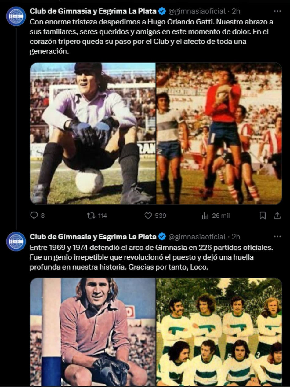 El último adiós al "Loco" Gatti. Foto: captura X
