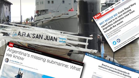 La búsqueda del ARA San Juan, en la portada de los medios del mundo