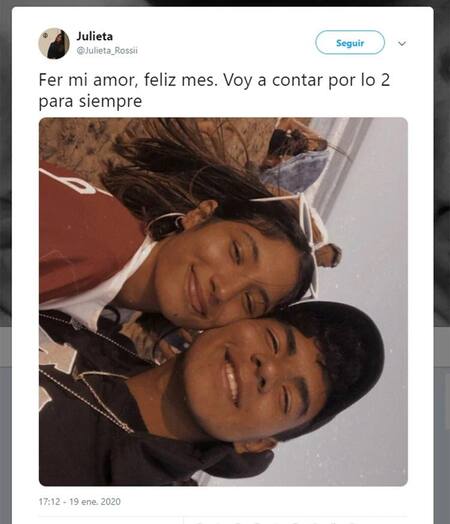 Tuit de la novia de Fernando Báez Sosa