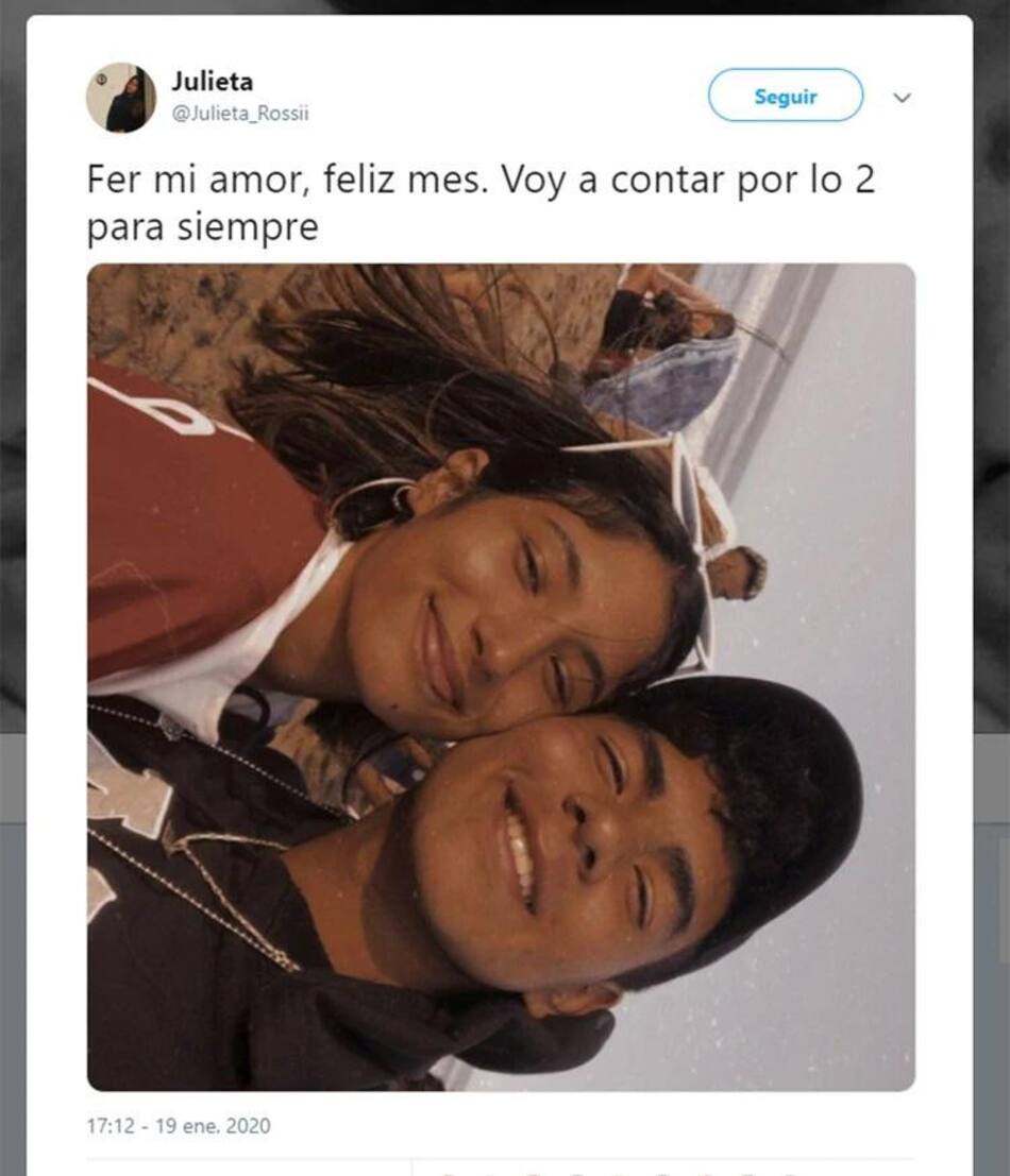 Tuit de la novia de Fernando Báez Sosa