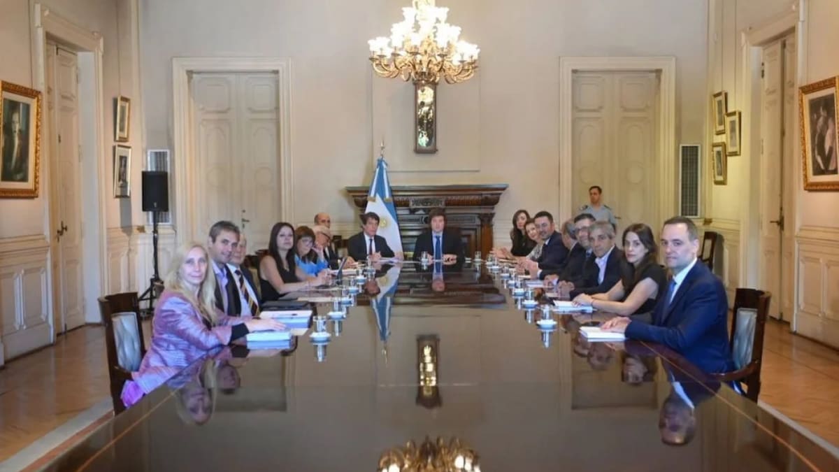 Reunión de Javier Milei y su Gabinete. Foto: NA