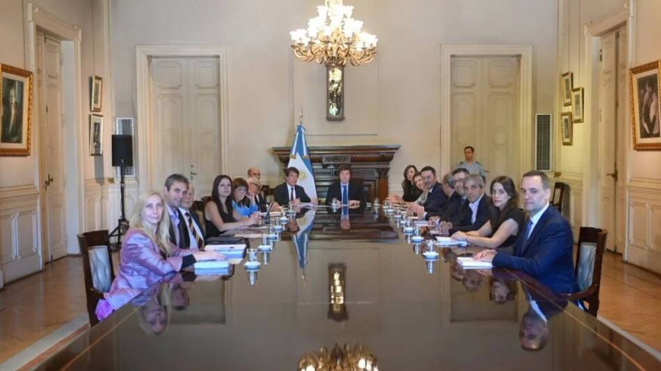 Reunión de Javier Milei y su Gabinete. Foto: NA