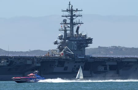El portaaviones USS Reagan llegó a Corea del Sur. Foto: Reuters.