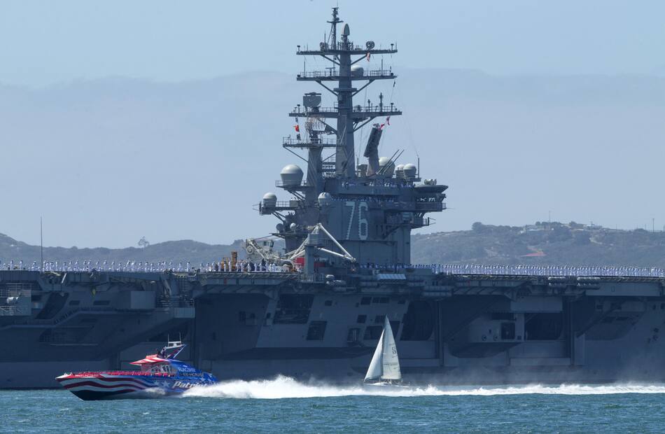 El portaaviones USS Reagan llegó a Corea del Sur. Foto: Reuters.