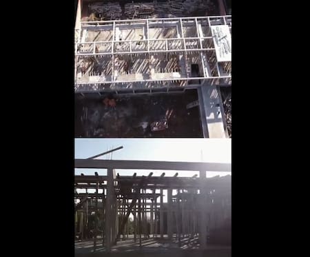 Gustavo Menéndez, visitó la obra de la escuela secundaria ubicada en La Teja, Merlo.