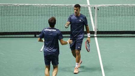 Máximo González y Andrés Moltoni en la Copa Davis. Foto: REUTERS.