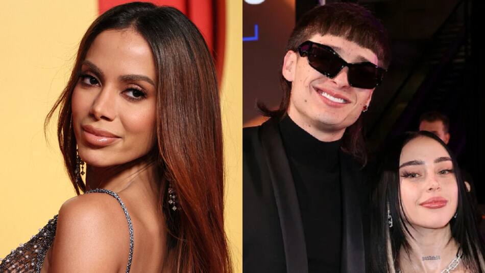 Anitta, Peso Pluma y Nicki Nicole. Fotos: Reuters y NA.
