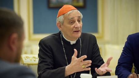 Matteo Zuppi, negociaciones de paz en la guerra. Foto: Reuters.