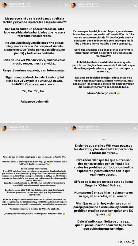 Mauro Icardi le respondió a Wanda Nara tras insultar a la China Suárez. Foto captura INSTAGRAM @mauroicardi