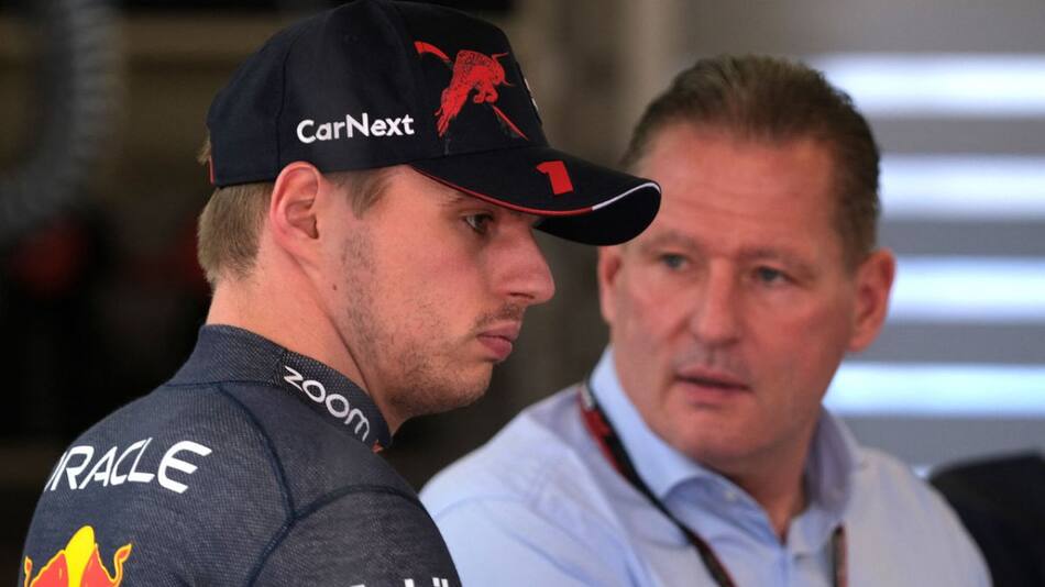 Max Verstappen junto a su padre Jos. Foto: Reuters.