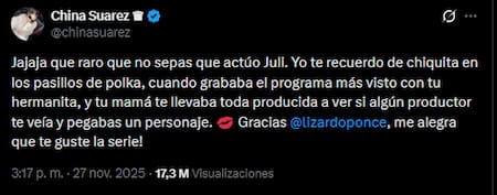 La China Suárez cuestionó a Julieta Poggio.