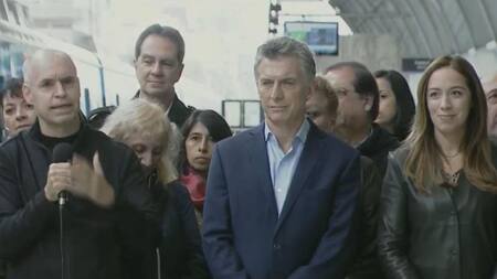 Mauricio Macri, Horacio Rodríguez Larreta y María Eugenia Vidal en inauguración del Viaducto Mitre