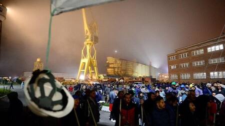 Toma de trabajadores en el Astillero Río Santiago
