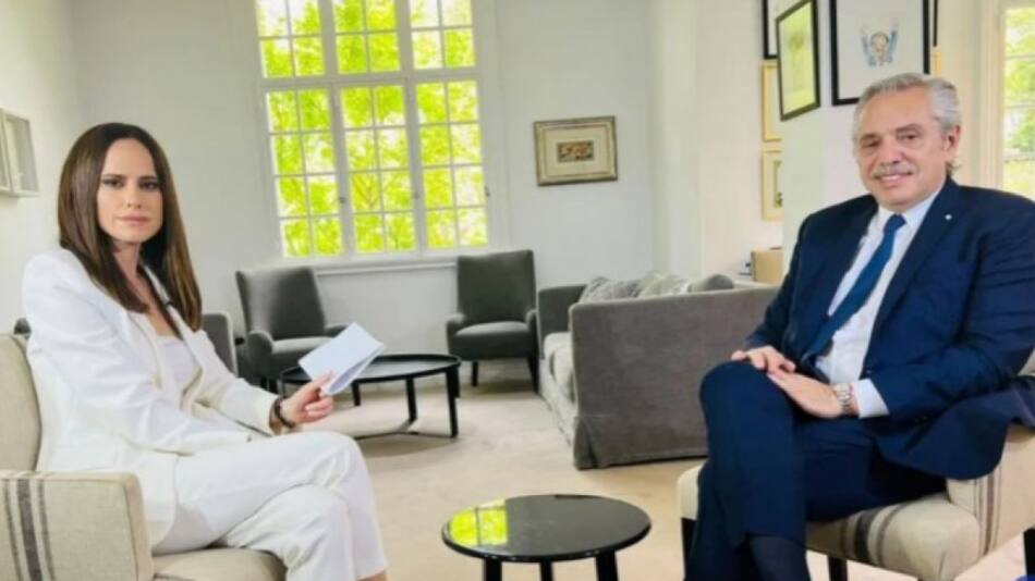 Entrevista de Alberto Fernández con un medio colombiano. Foto: NA.