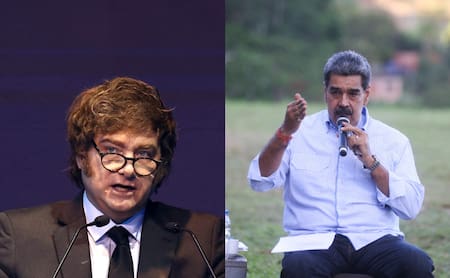 Javier Milei y Nicolás Maduro