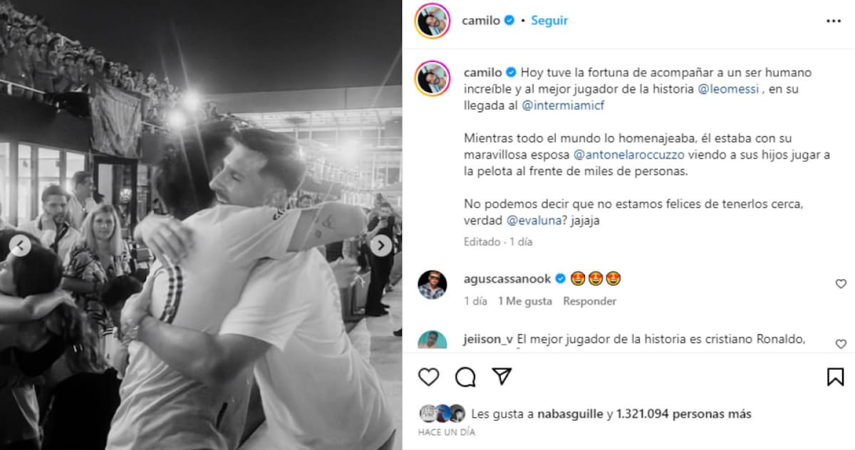Las postales de Camilo junto a Messi. Foto: @camilo