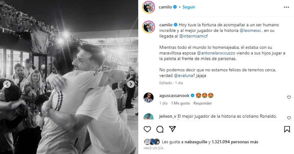 Las postales de Camilo junto a Messi. Foto: @camilo