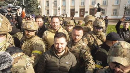 Zelenski en Jersón. Foto: NA.