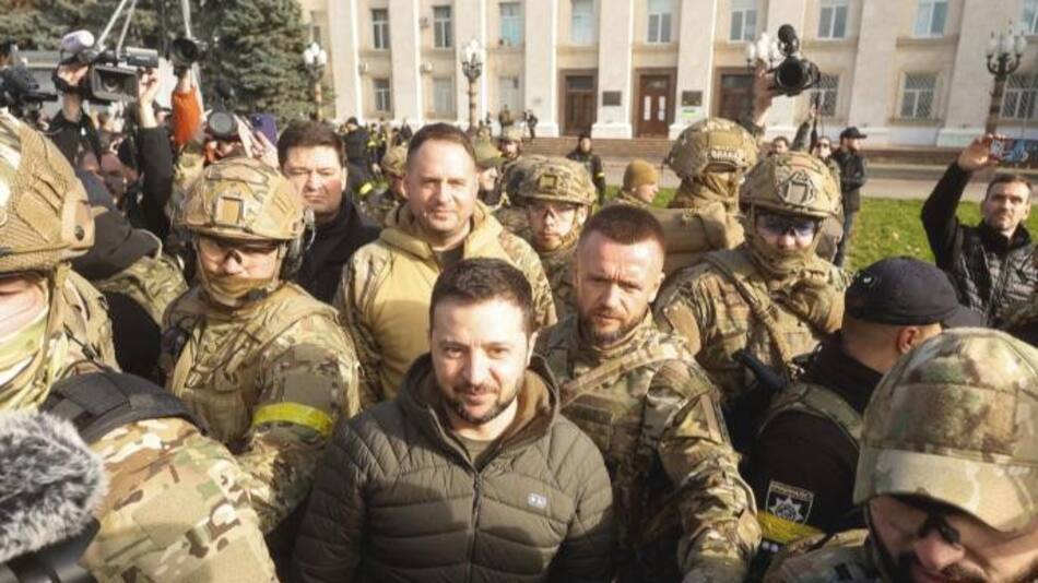 Zelenski en Jersón. Foto: NA.