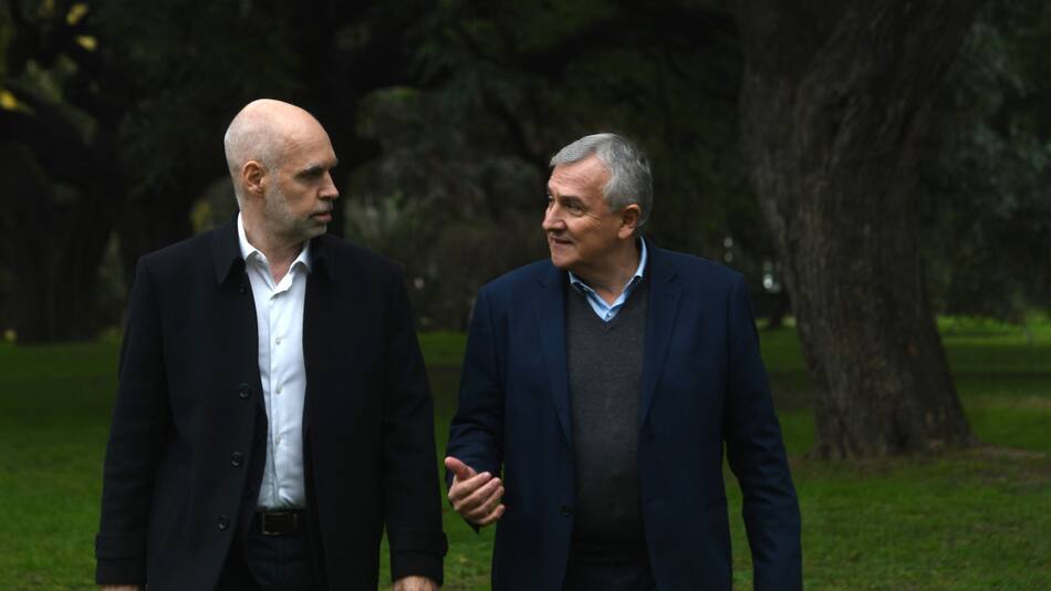 Horacio Rodríguez Larreta anunció que Gerardo Morales lo acompañará como vicepresidente en la fórmula de las PASO. Foto: Télam.